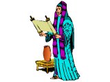 A Jew reading a scroll.